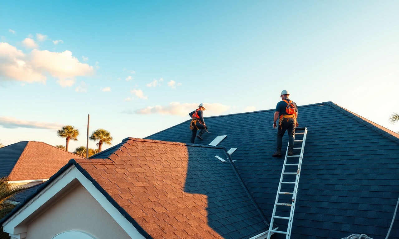 Licensed roofing contractor replacing a roof in Daytona Beach, Florida